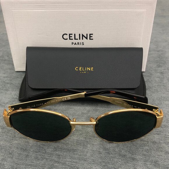 Celine Triomphe Gold Metal Sunglasses - Picture 2 of 6